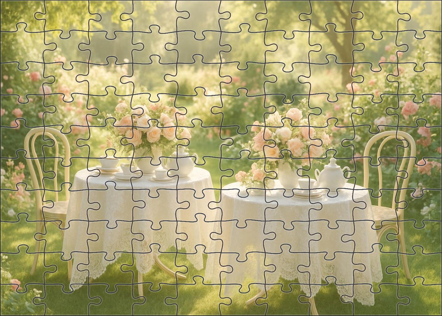 Springtime Garden Tea Soiree Puzzle For Adults