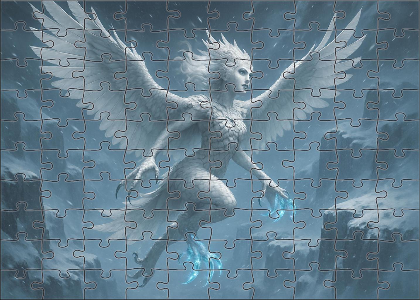 Frostveil Harpy Glacial Cliffside Flyer With Crystal Talons Challenging Puzzles