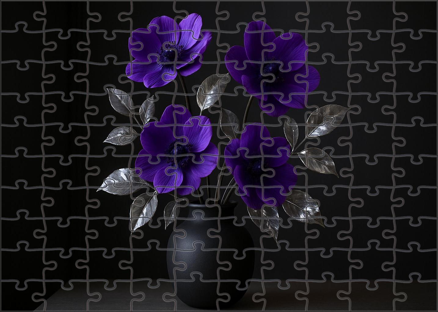 Twilight Violet And Silver Vase Ensemble 200 Piece Puzzle