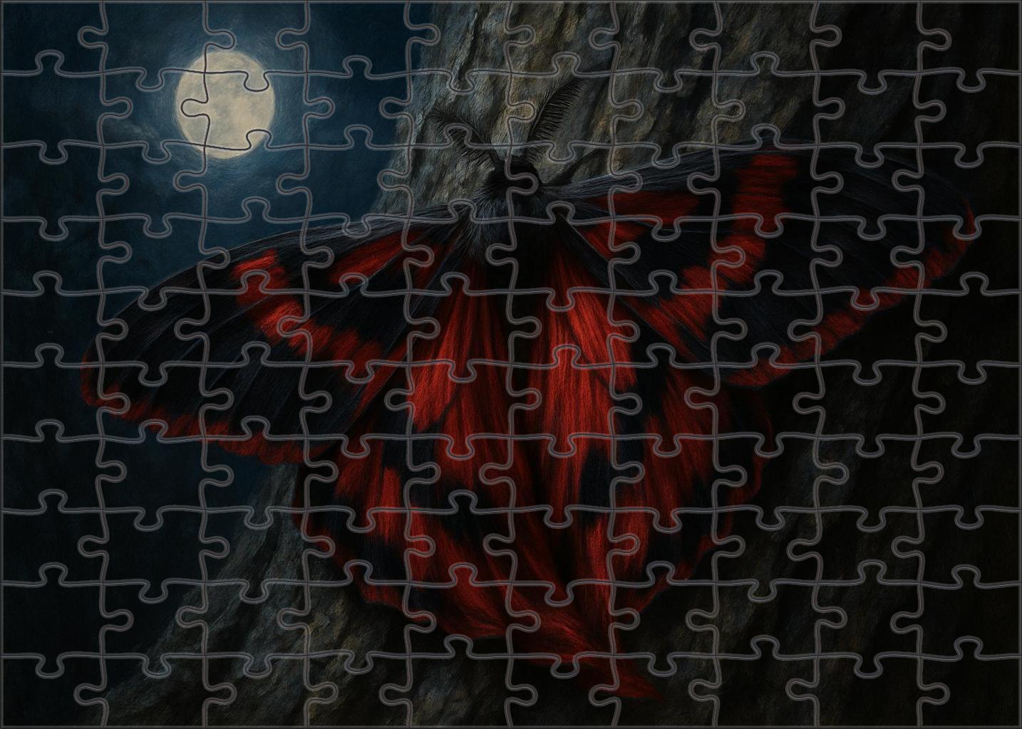 Crimson Veil Moth Large Insect With Flowing Wing Patterns Puzzle Fun