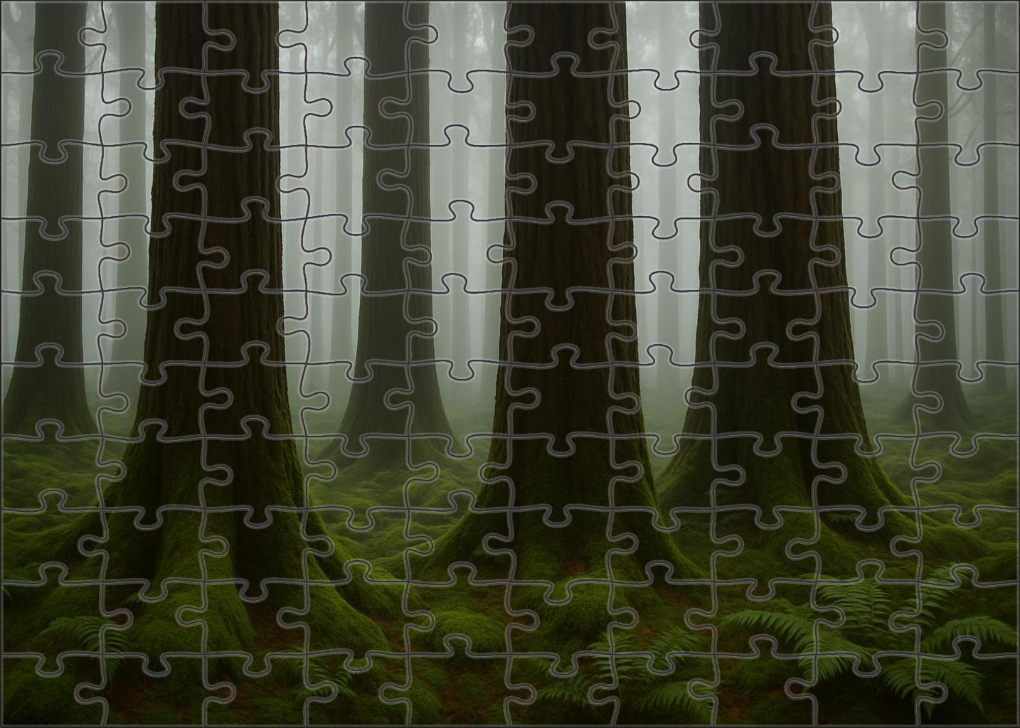 Misty Redwood Glade Custom Jigsaw Puzzle