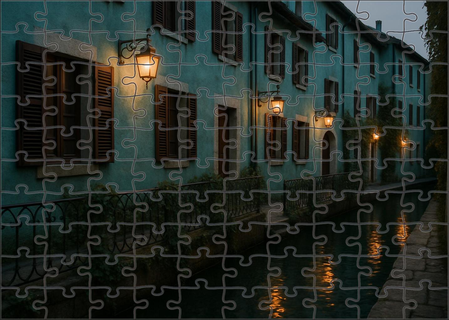 Turquoise Canal Promenade 200 Piece Puzzle