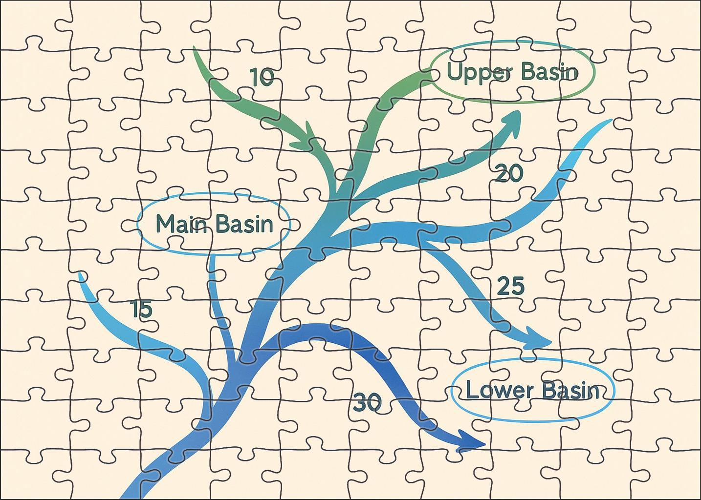 River Basin Flow Network Diagram Large Format Puzzle