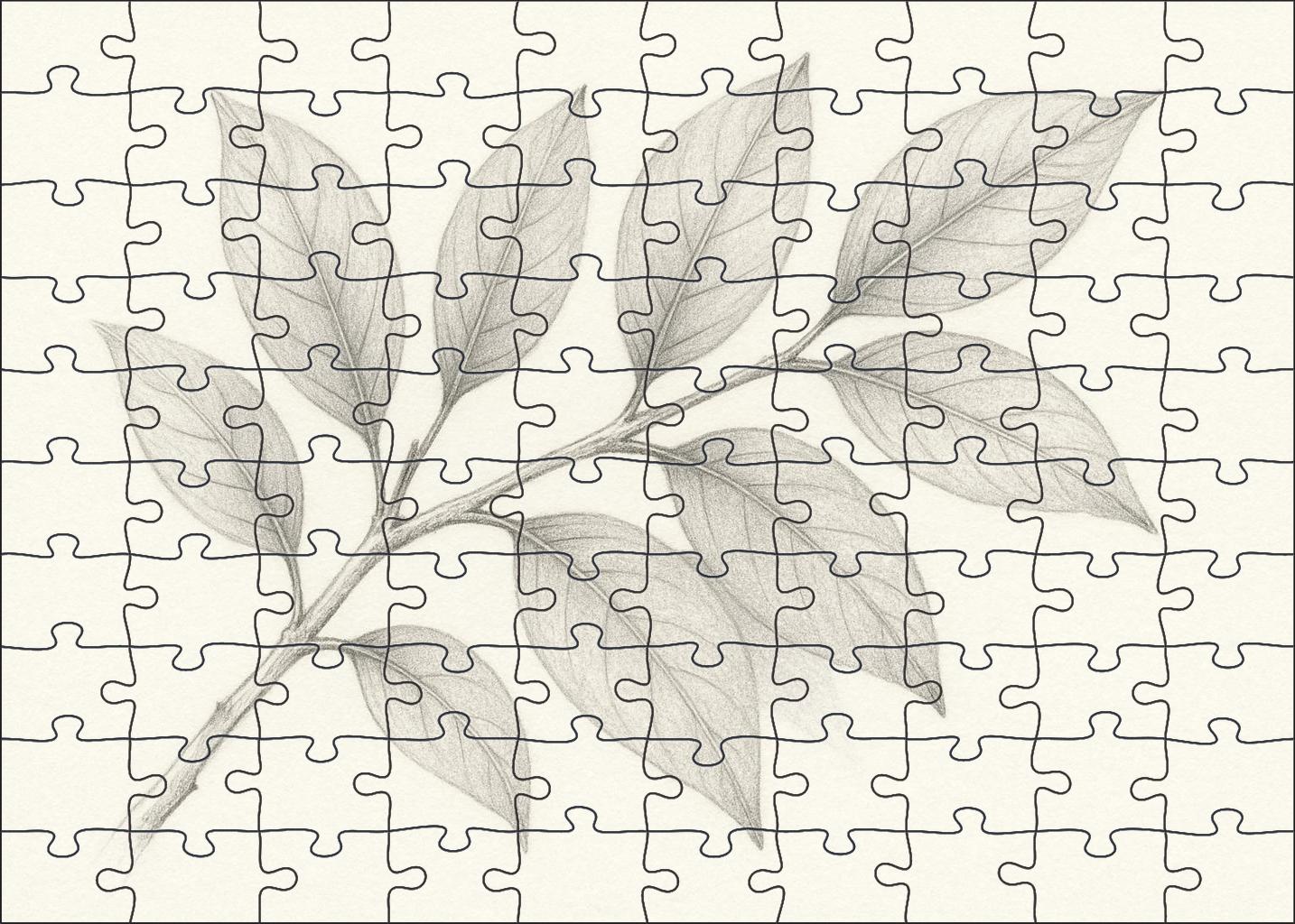 Botanical Branch Study Layered Watercolor Pencil Rendering Family Puzzles