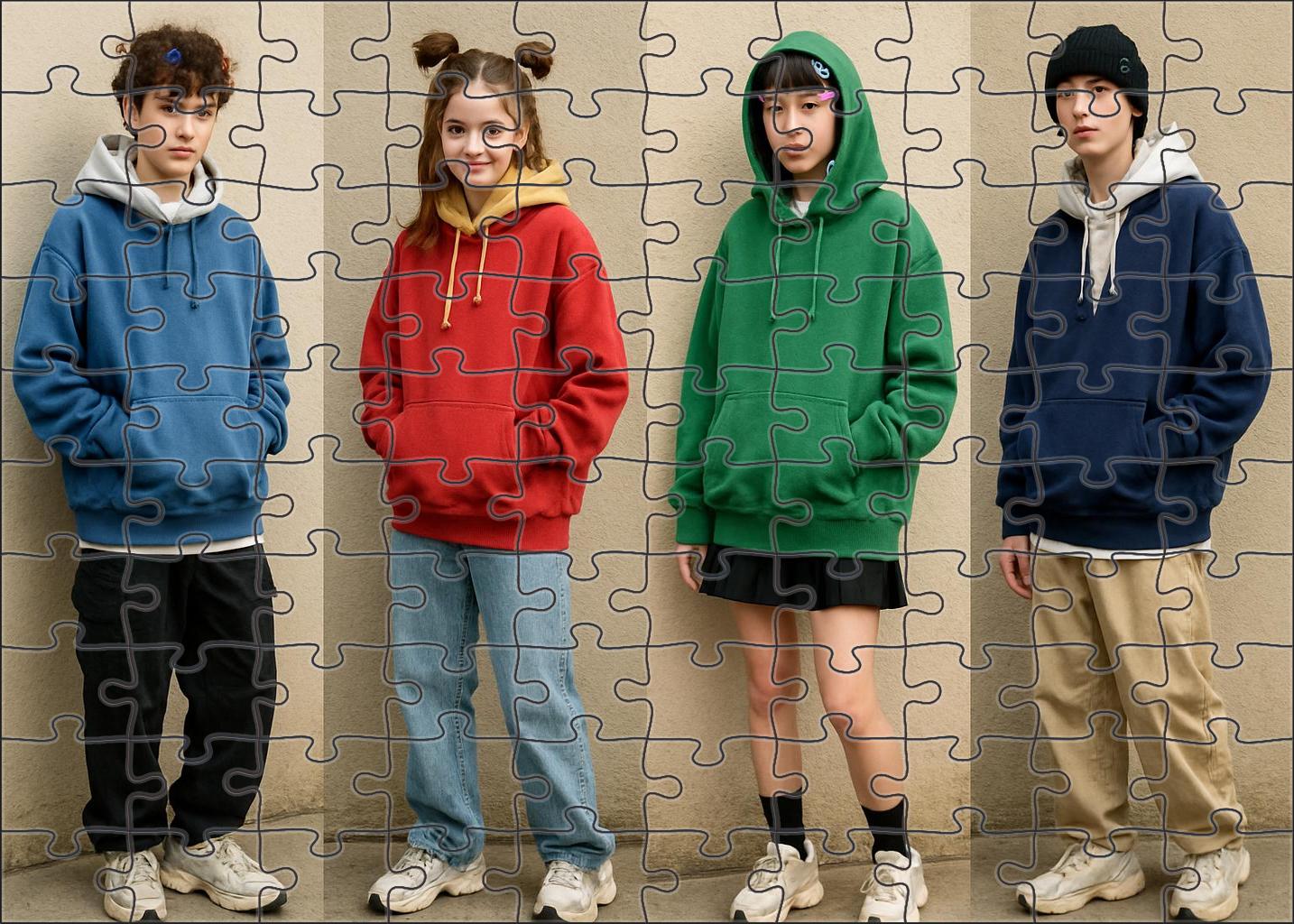 Kawaii Streetwear Fusion Playful Boldness In Urban Fashion Premium Puzzle Pieces