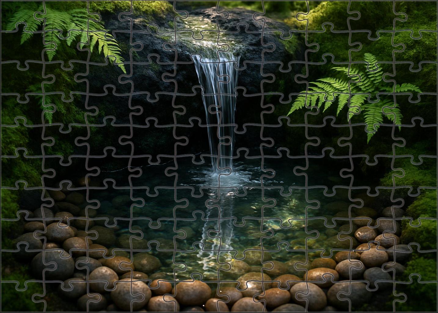 Cobalt Veil Cascade Premium Puzzle Pieces