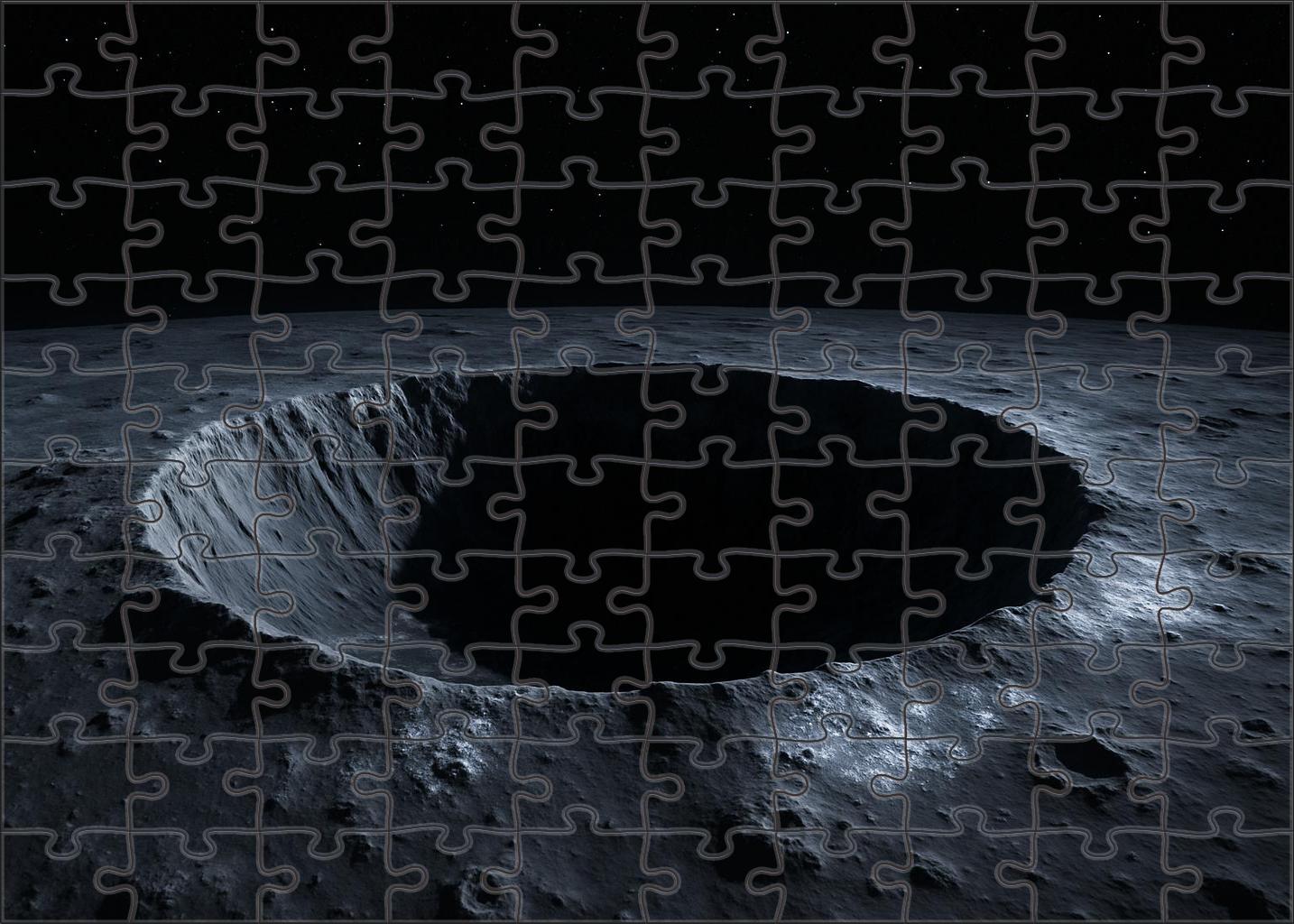 Icy Moonlit Crater Easy Puzzles