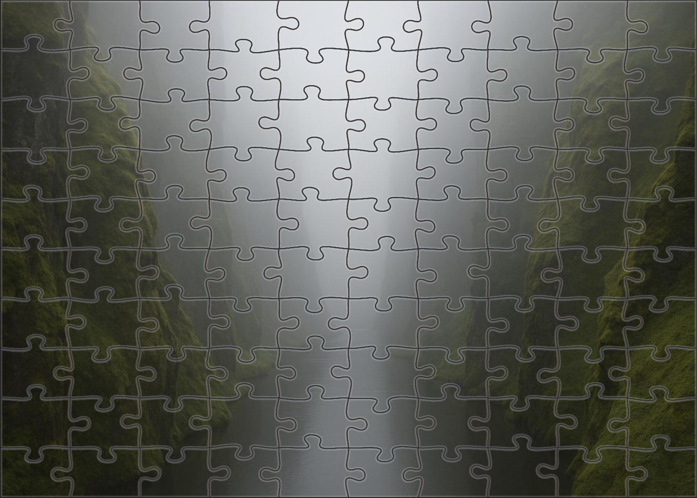 Fog-draped River Gorge Puzzle Collection