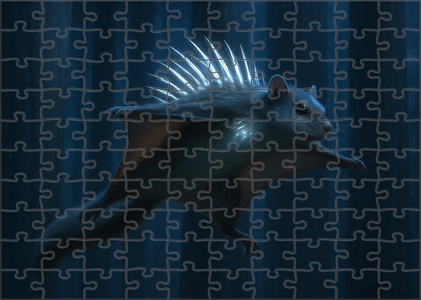 Silver-spined Glider Flying Mammal With Reflective Quills Puzzle Fun
