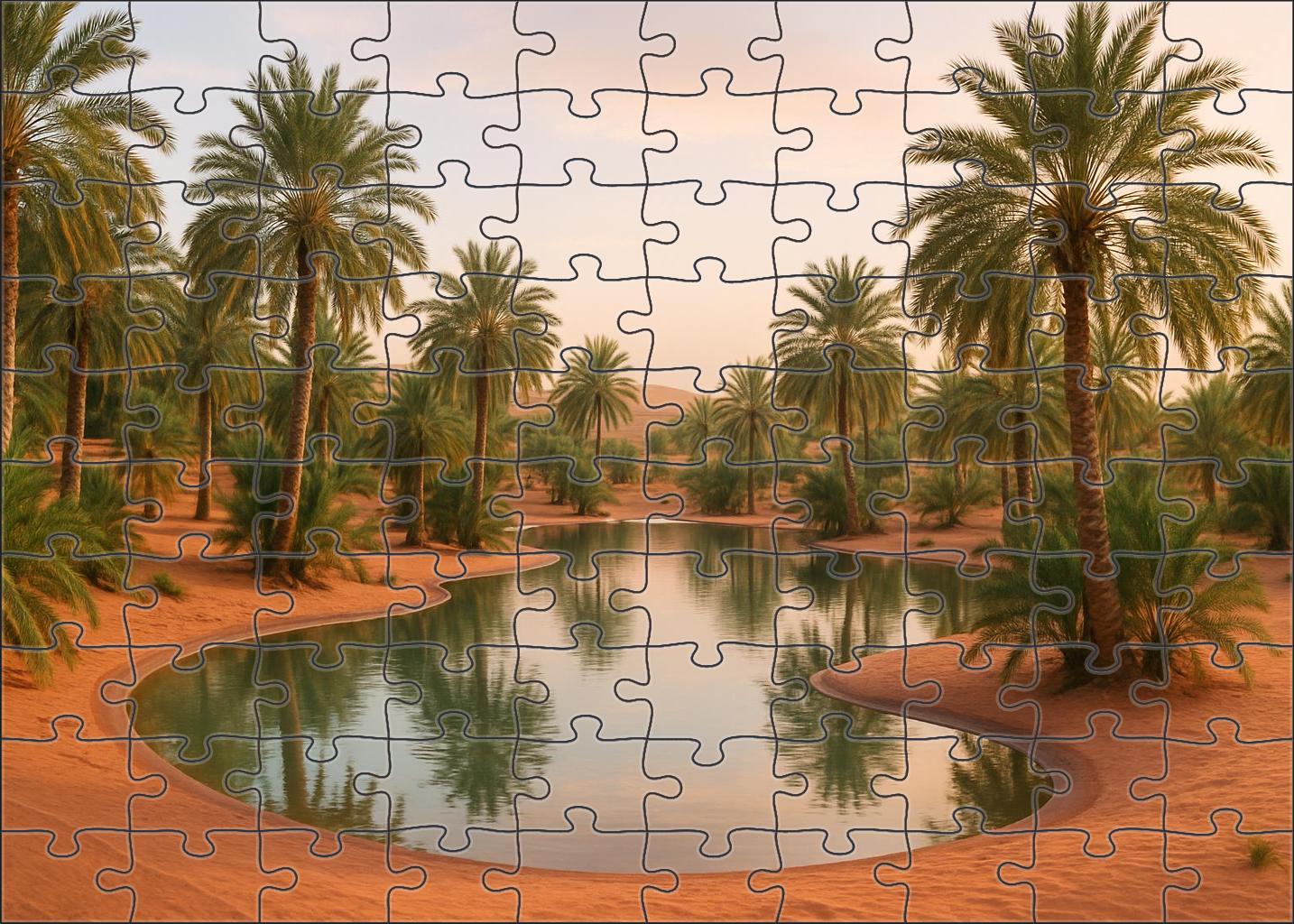 Emerald Oasis Refuge Hidden Pools Among Rust-colored Sands 500 Piece Puzzle