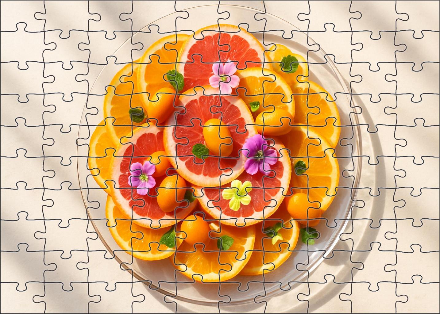 Sunshine Citrus Delight Layered Oranges Grapefruits And Kumquats 20 Piece Puzzle