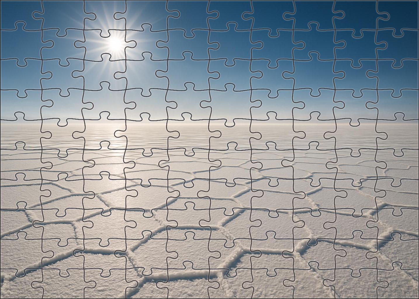 Saltpan Mirror White Flats Reflecting Distant Heat Waves Puzzle For Kids