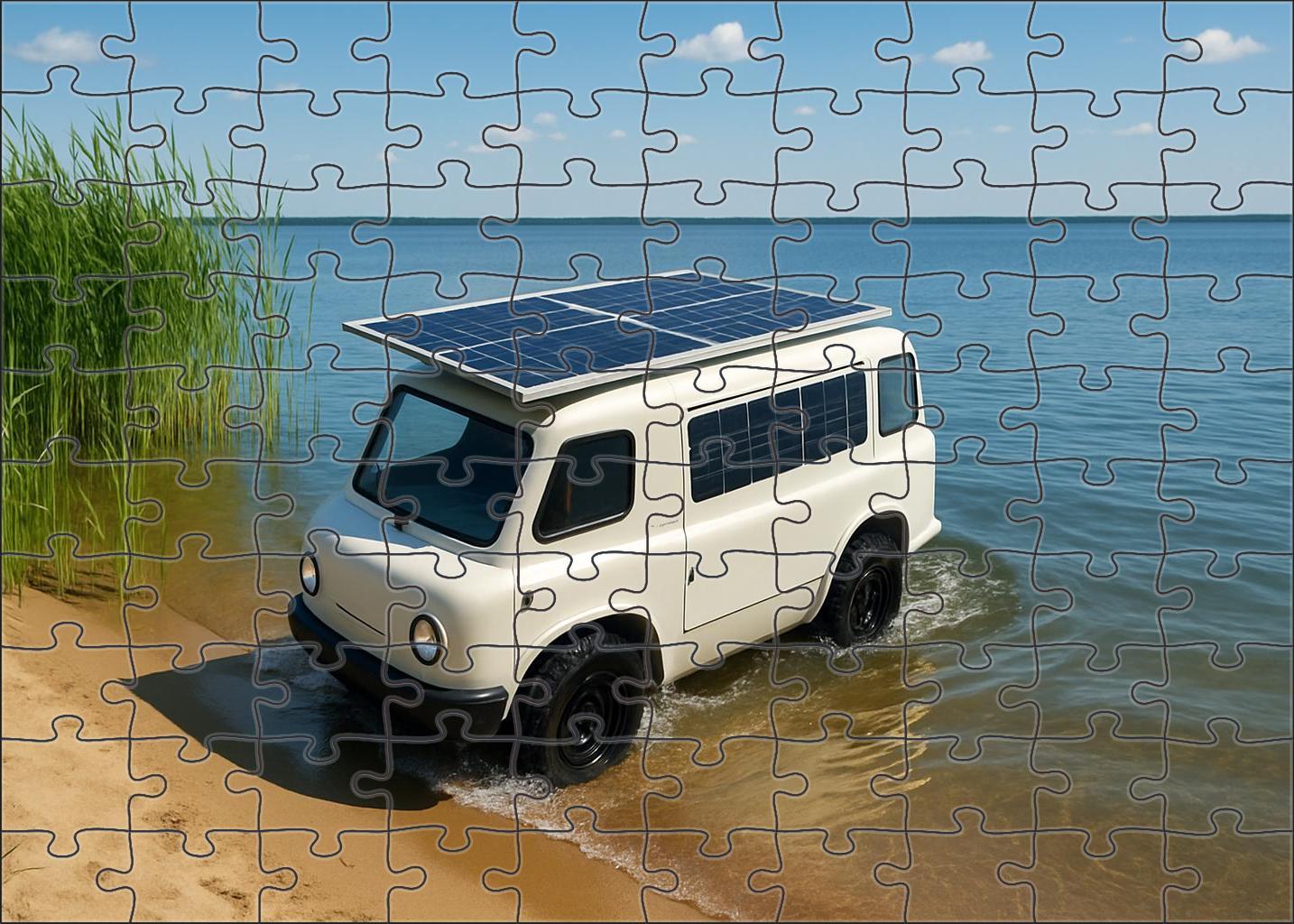 Solar-powered Amphibious Vehicle Challenging Puzzles