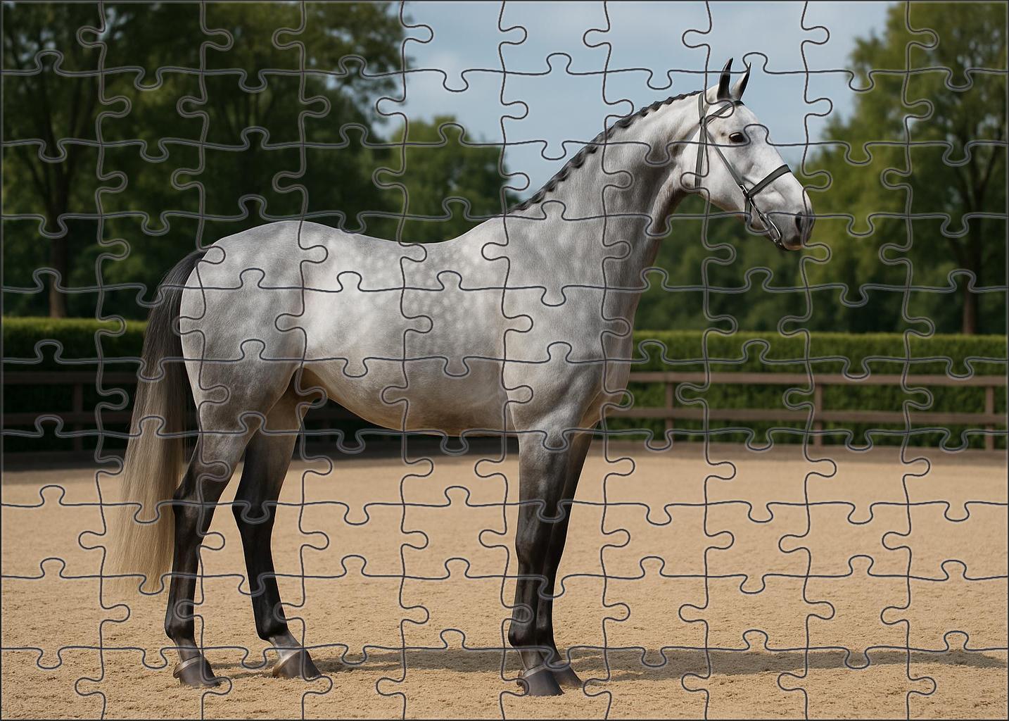 Silver Comet Sleek Gray Warmblood With Poised Presence 500 Piece Puzzle