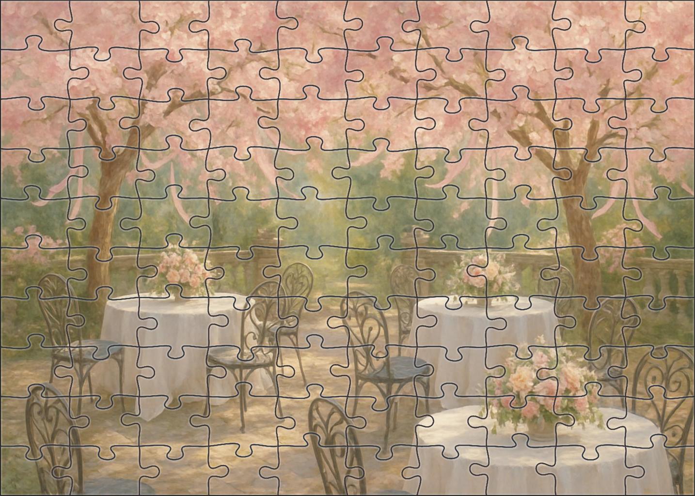 Blossoming Cherry Blossom Soiree Large Format Puzzle