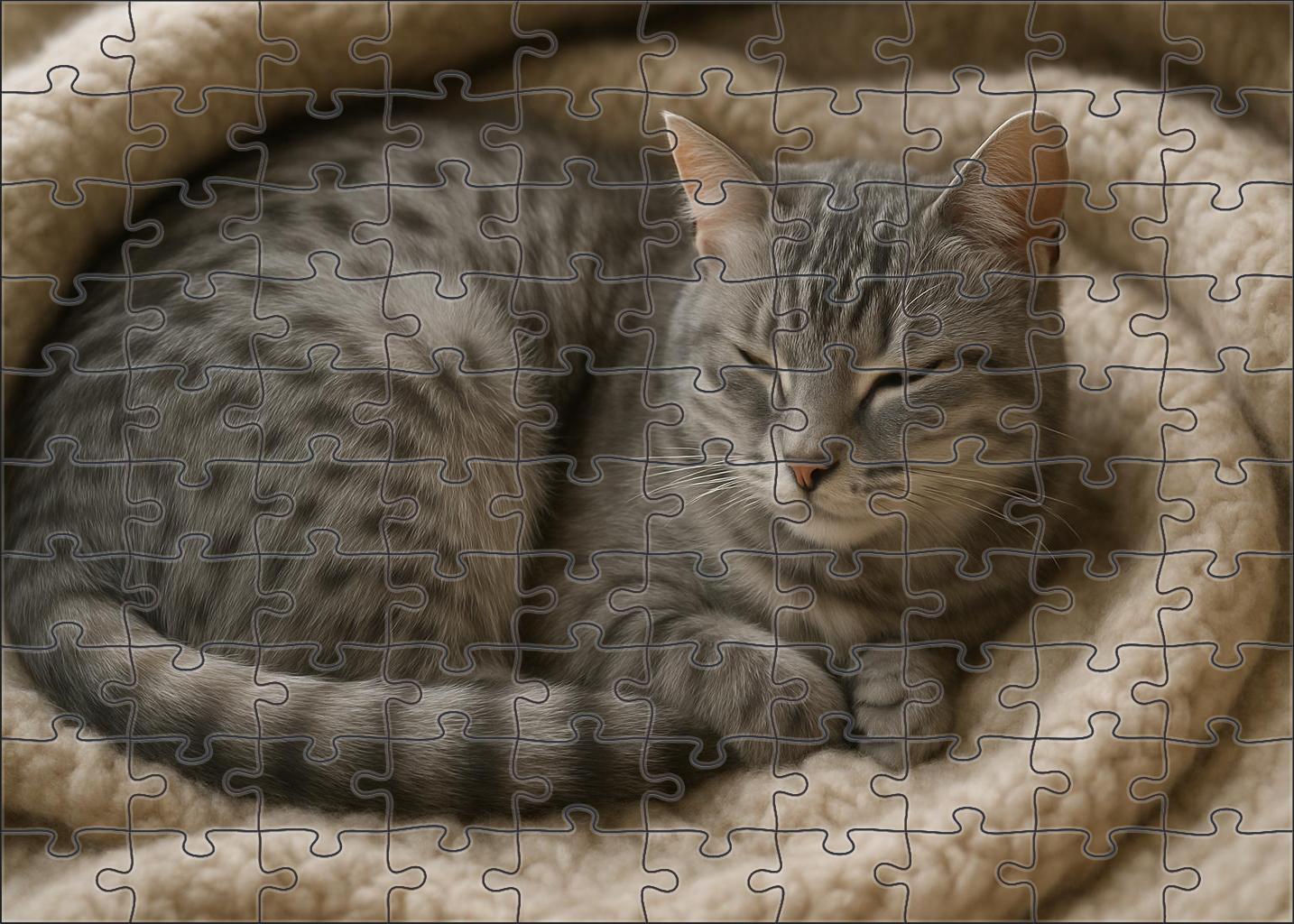 Shadow Mottle Mysterious Grey Spotted Mediumhair With Soft Temperament Premium Puzzle Pieces