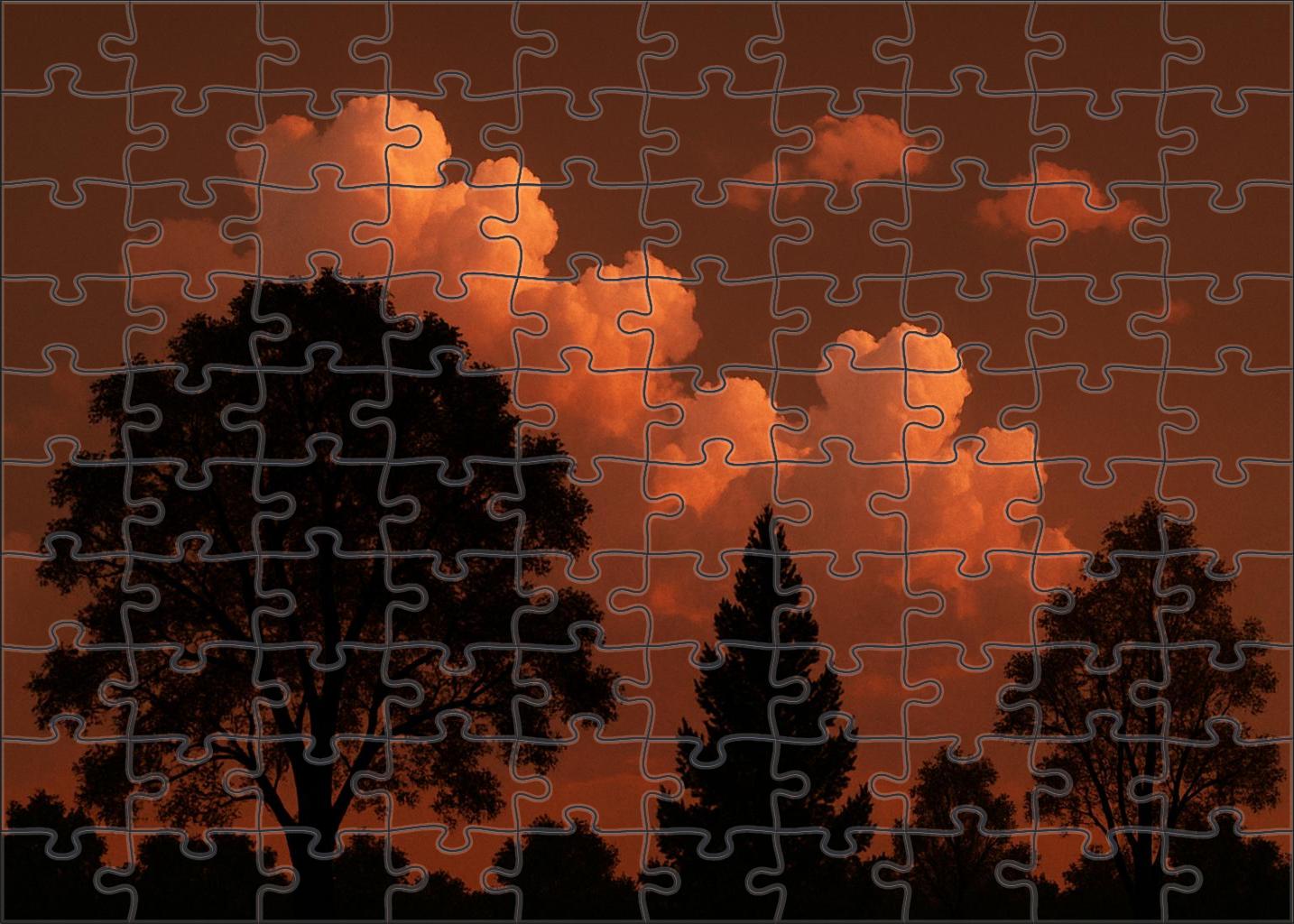 Burnt Sienna Evening Bloom Premium Puzzle Pieces