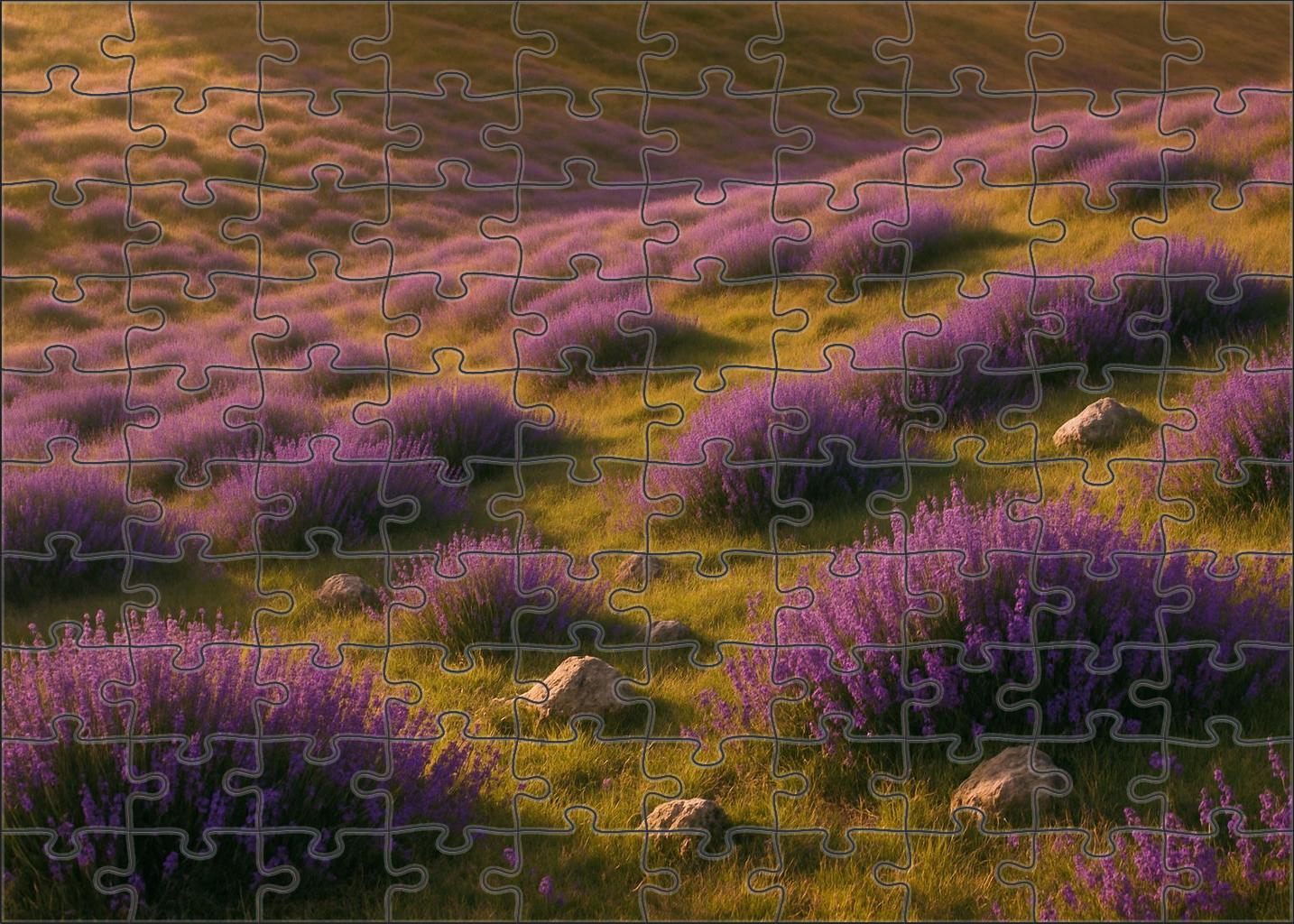 Lavender Hillside Glow Easy Puzzles