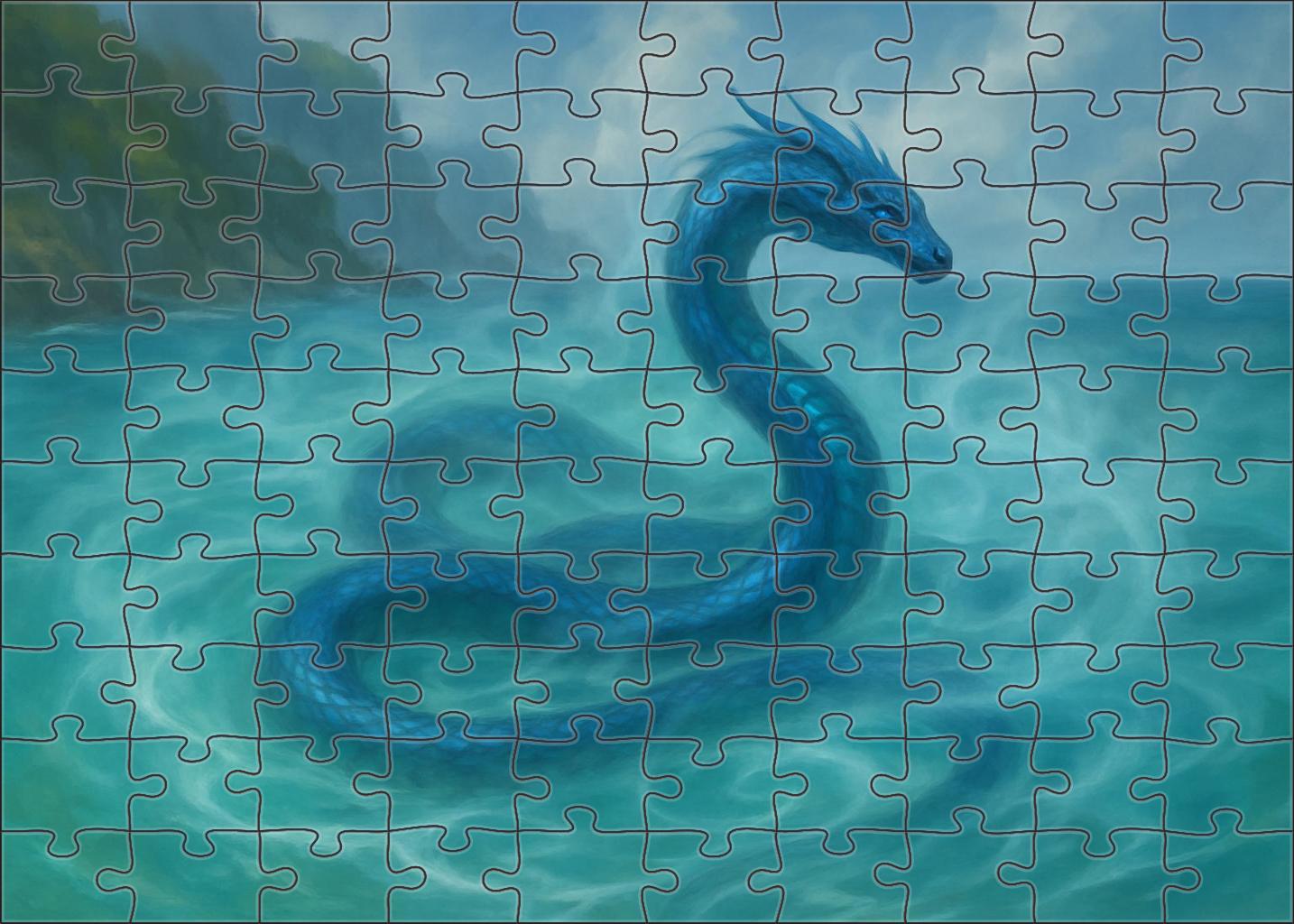 Azure Mirage Serpent Premium Puzzle Pieces