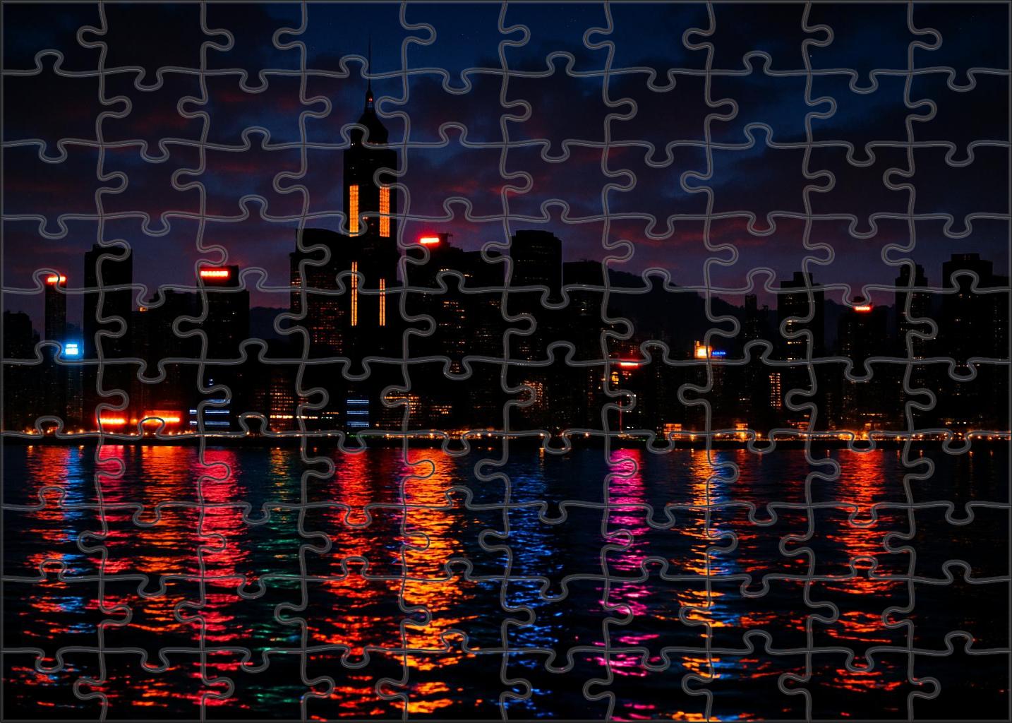 Hong Kong Victoria Harbour Skyline Ranked Among The Top Global Waterfront Skylines For Its Vertical Density And Vibrant Lights Puzzle Challenge