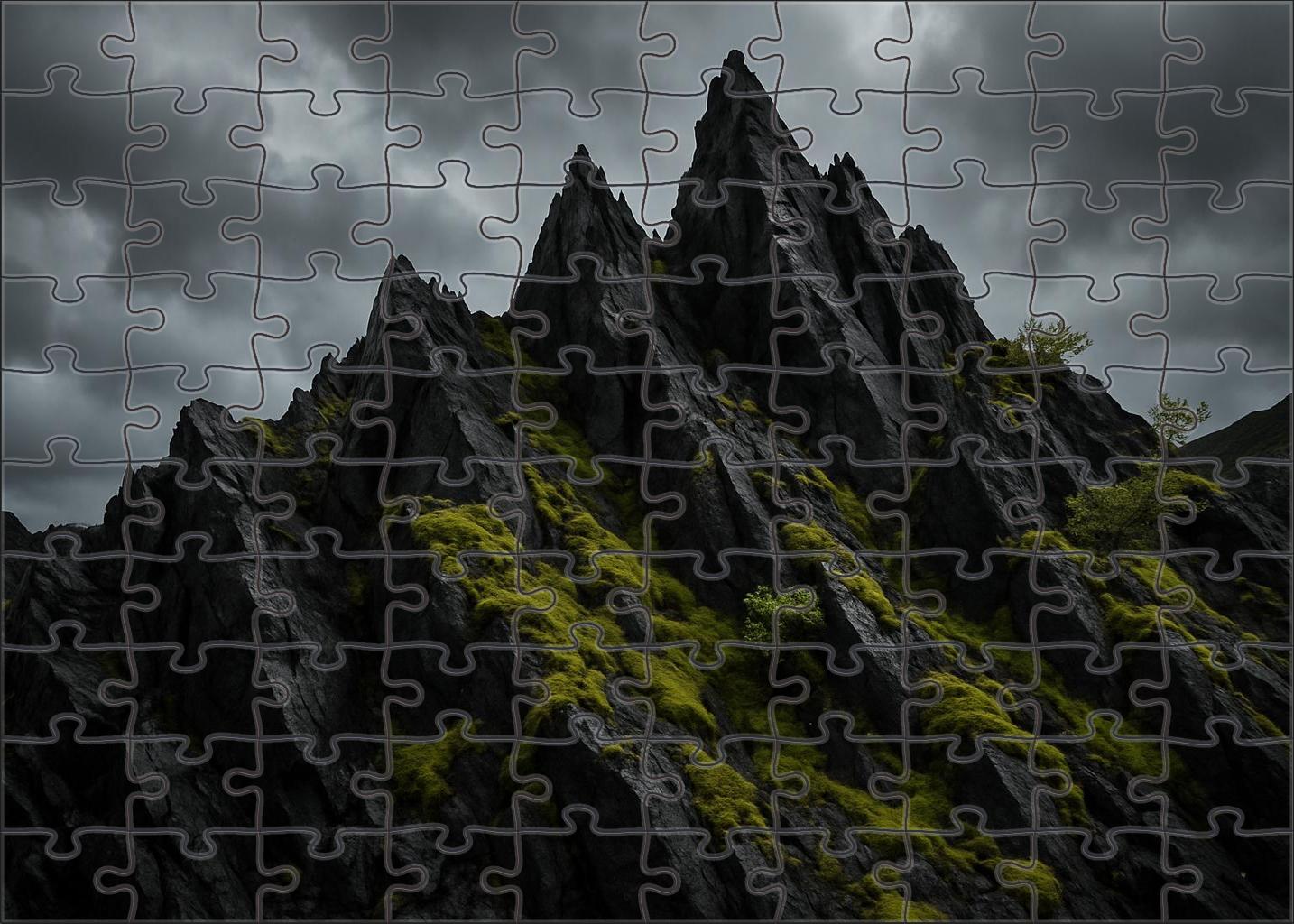 Obsidian Crest Under Stormy Skies Large Format Puzzle