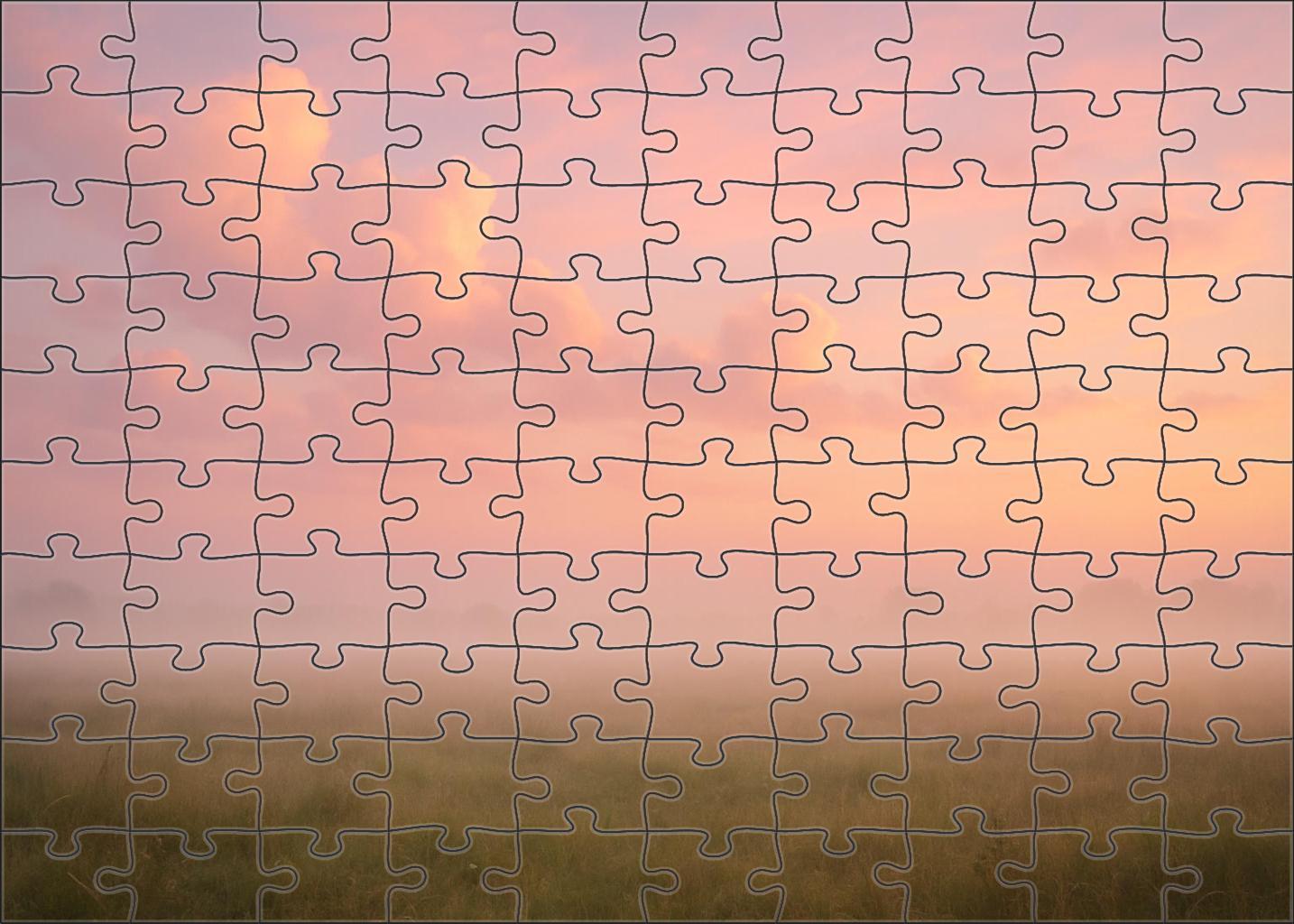 Blush Pink Evening Mist Premium Puzzle Pieces