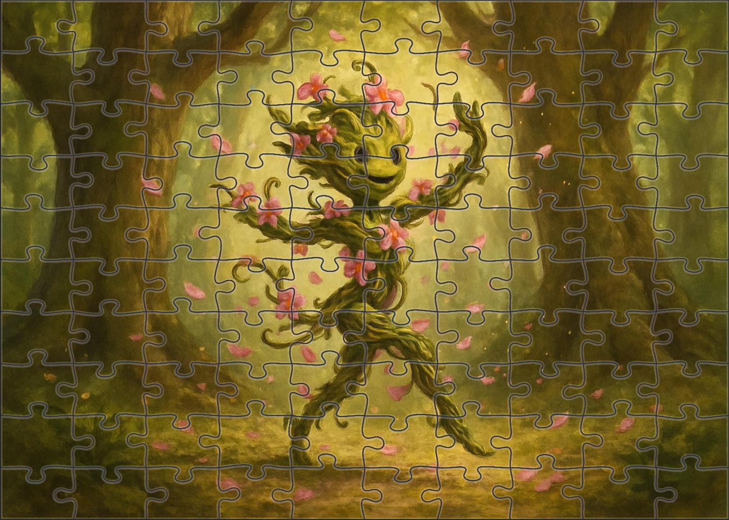 Veilroot Sylph Forest Spirit With Blossoming Vines Premium Puzzle Pieces