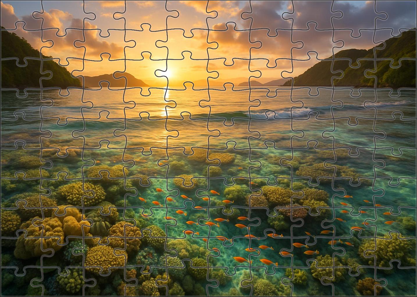 Golden Sunrise Bay Radiant Shallows Brimming With Life 1000 Piece Puzzle