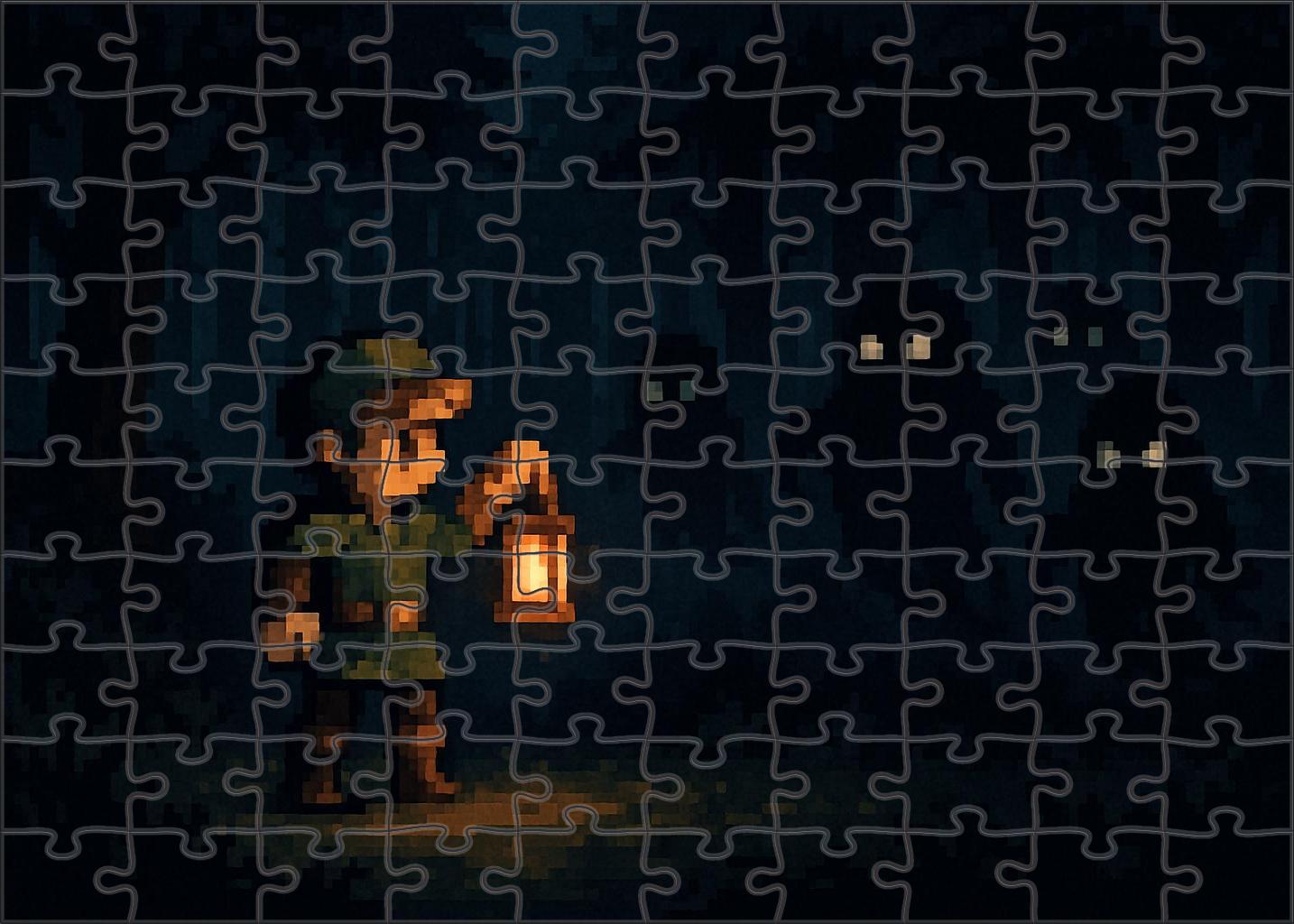 Pixel Art Horror Quest Chilling Retro Adventure 50 Piece Puzzle