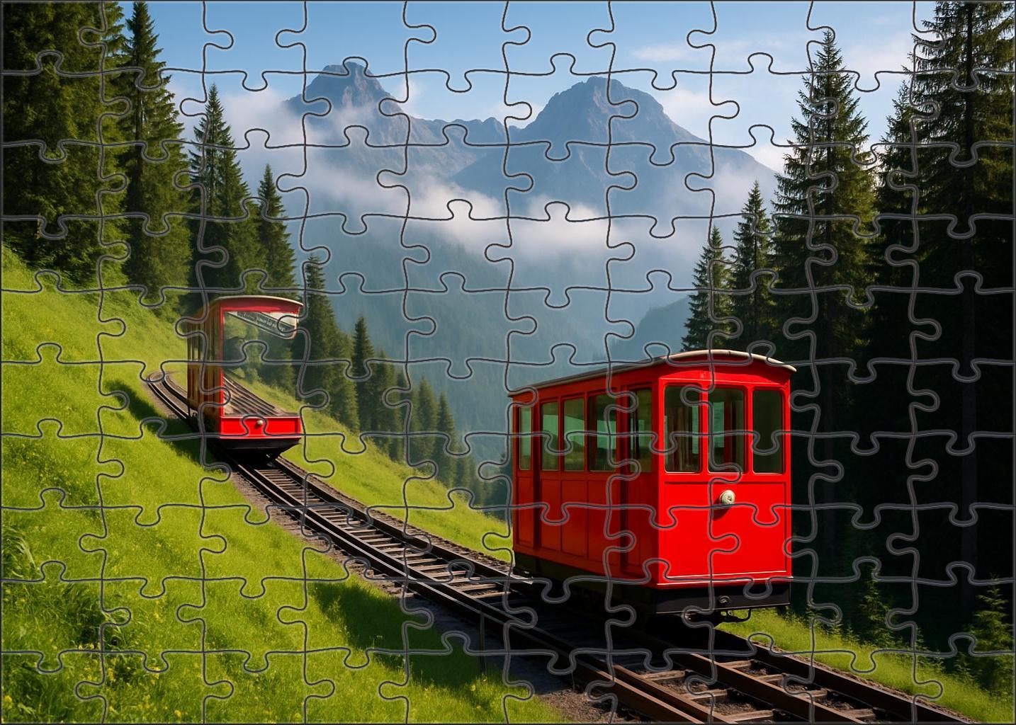 Compressed Air Mountain Funicular 100 Piece Puzzle
