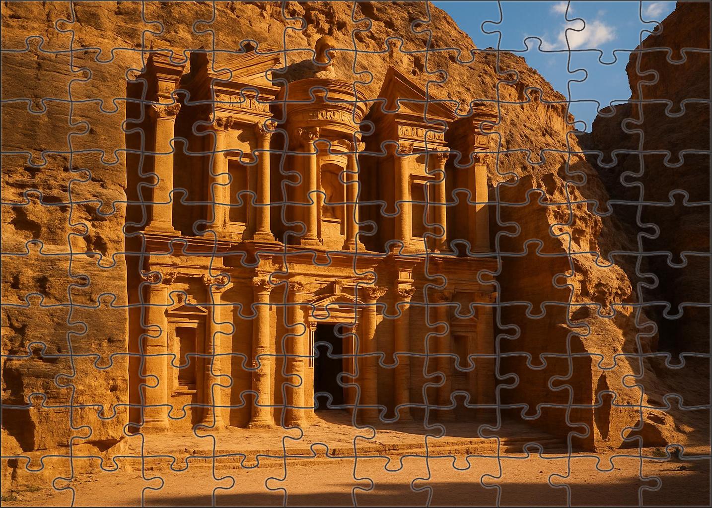 Petra Treasury Petra Jordan Identified By 7245 As An Ancient Rock-cut Masterpiece Custom Jigsaw Puzzle