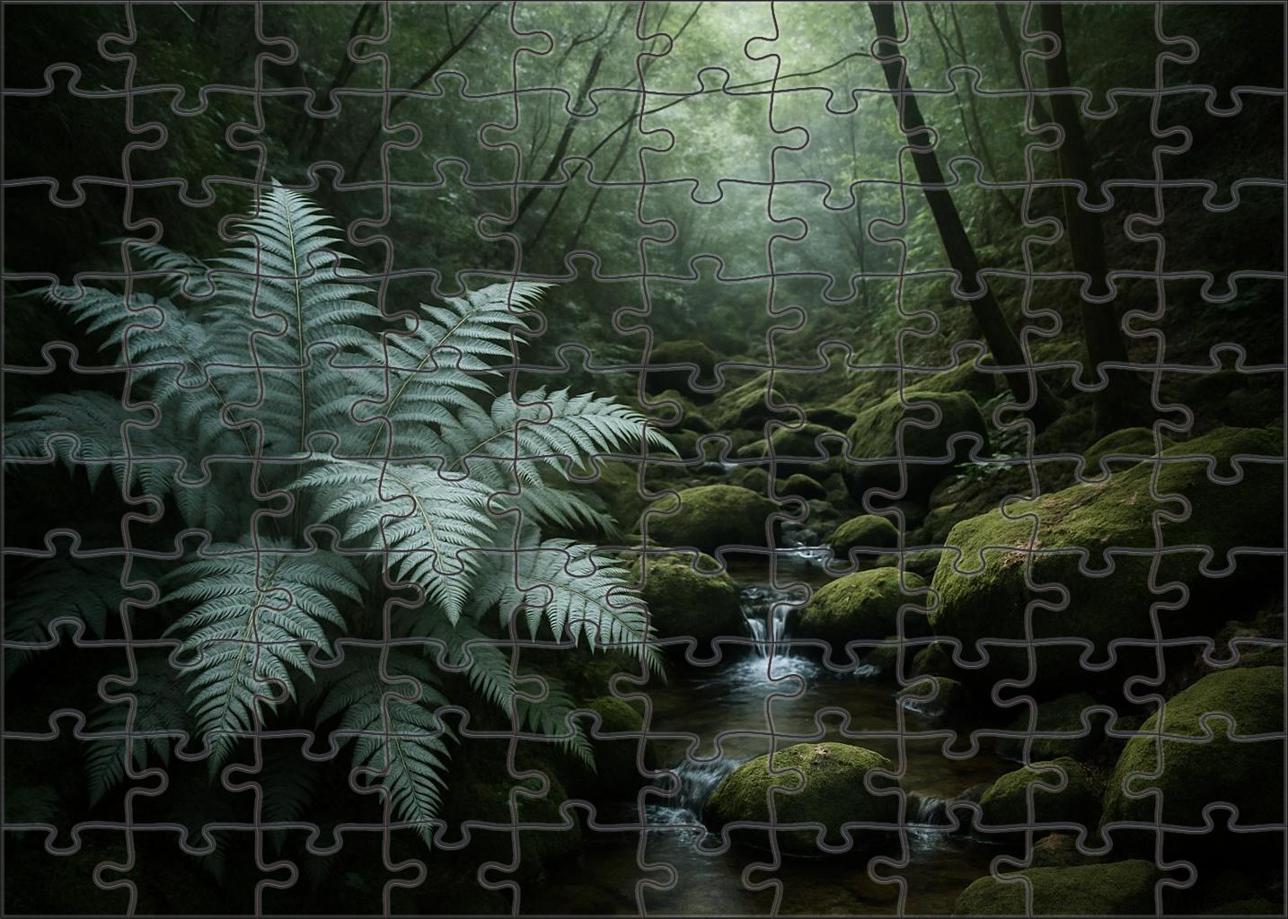 Veiled Hollow Of Silver Ferns Custom Jigsaw Puzzle