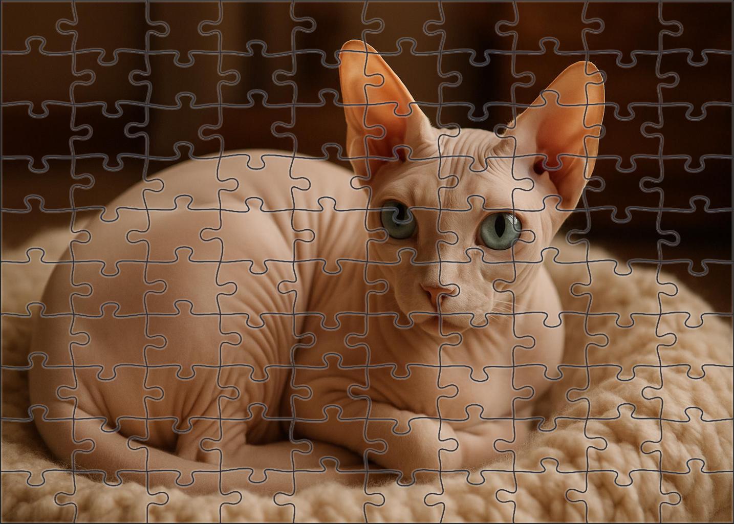 Pearl Velvet Hairless Cat With Smooth Silky Skin And Loving Temperament Puzzle Fun