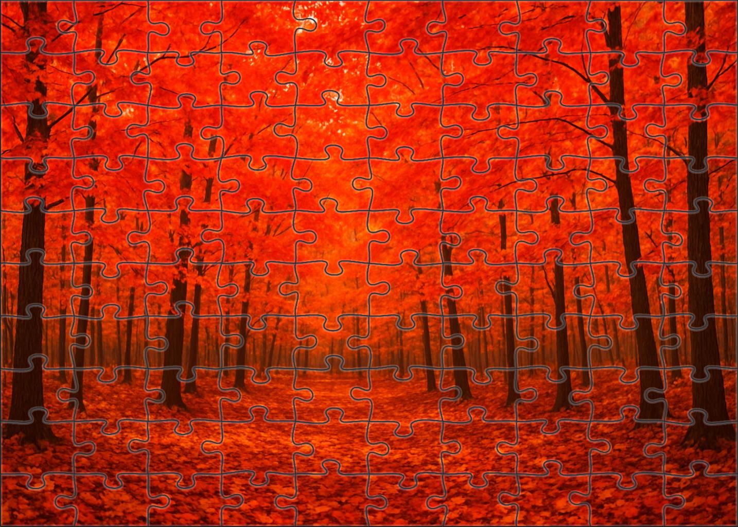 Crimson Autumn Reach Large Format Puzzle