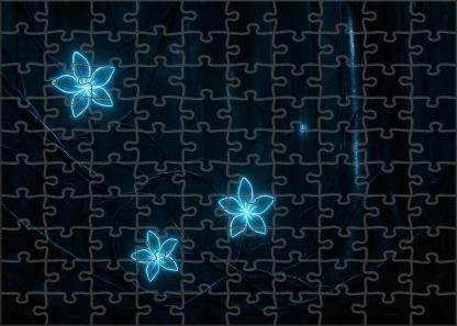 Mechanical Jungle Steel Vines And Glowing Blooms Entwined In Night Unique Puzzle Design