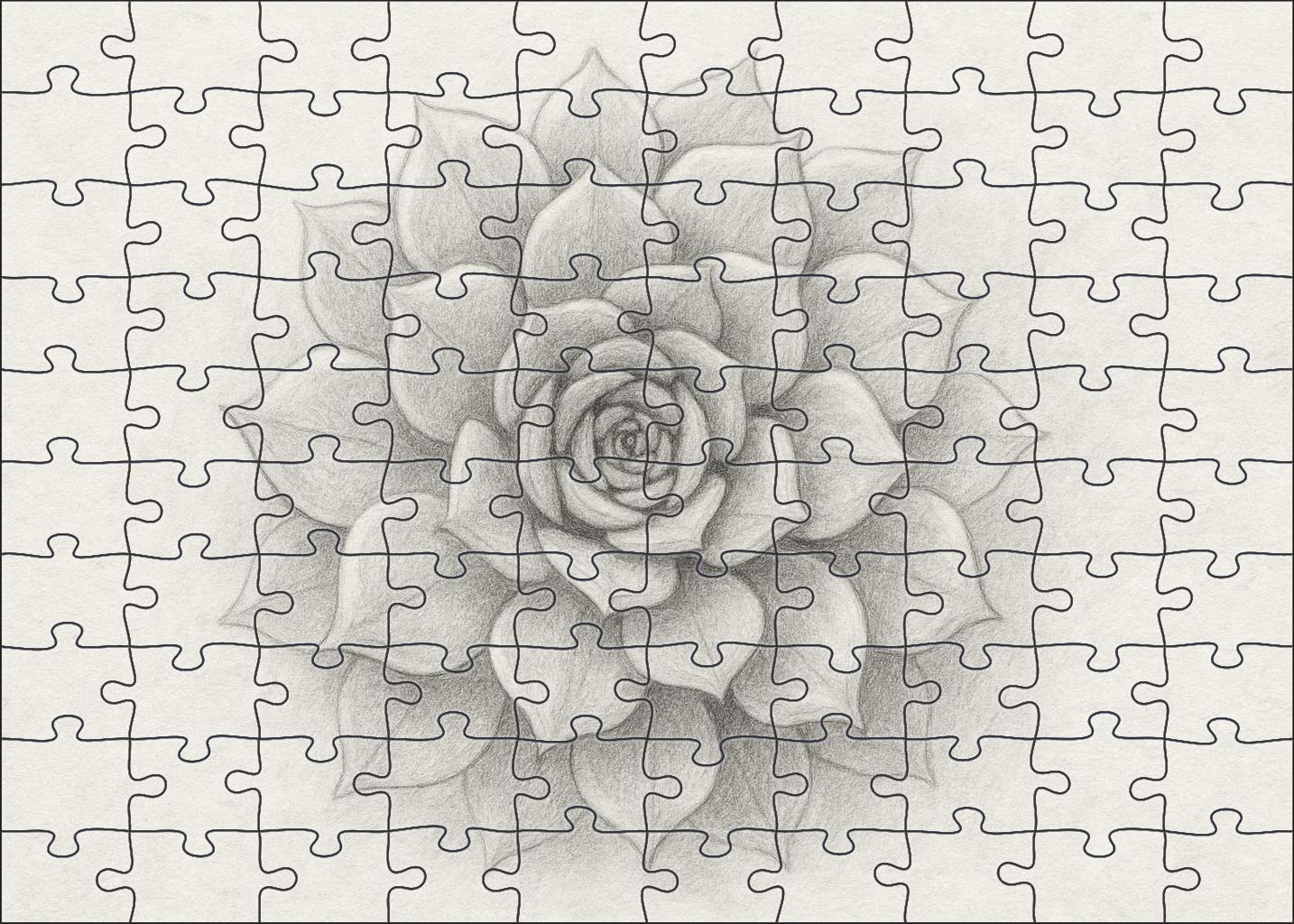 Botanical Spiral Study Fluid Watercolor Pencil On Textured Paper Custom Jigsaw Puzzle