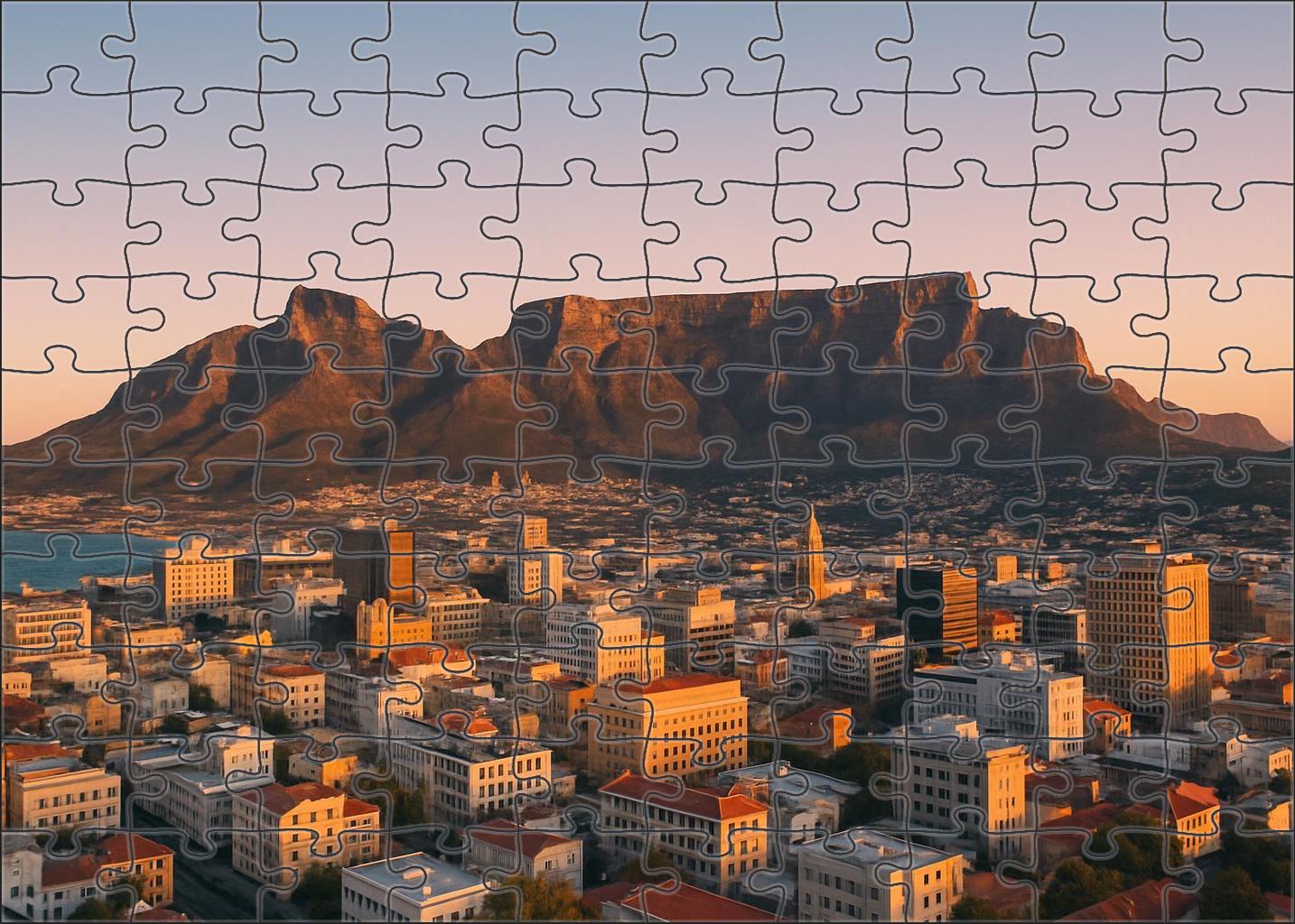 Cape Town Table Mountain Skyline Iconic Natural Landmark And Urban Interface 100 Piece Puzzle