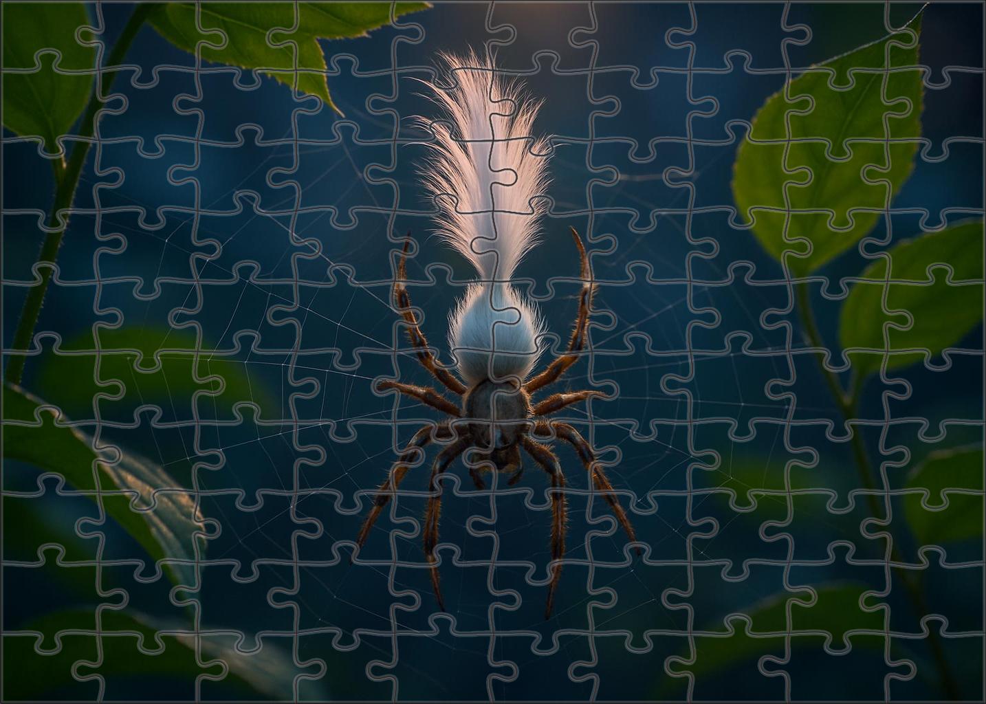 Ivory Crest Spiderling Arboreal Weaver With Ornate Head Plumes Puzzle For Adults