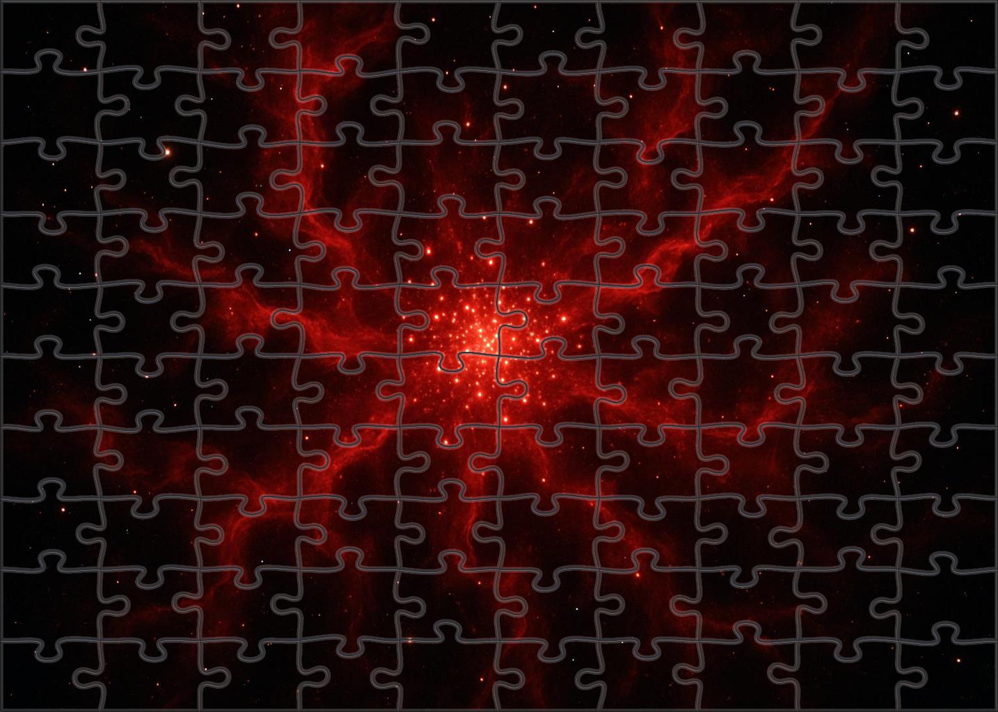 Crimson Starburst Cluster Puzzle For Adults