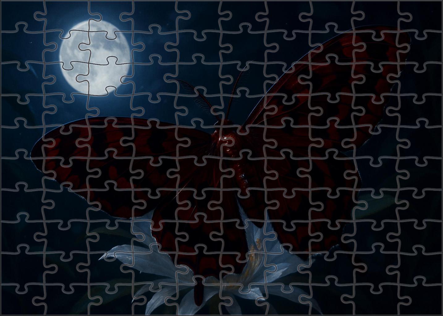 Crimson Phantom Moth Nocturnal Flyer With Iridescent Wing Patterns Large Format Puzzle