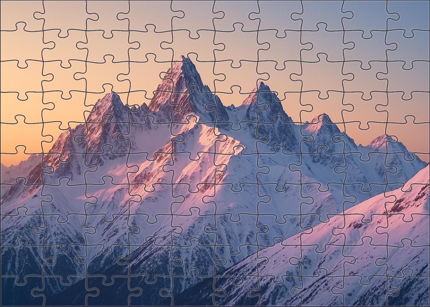 Snow-capped Ridge At Dawn 20 Piece Puzzle