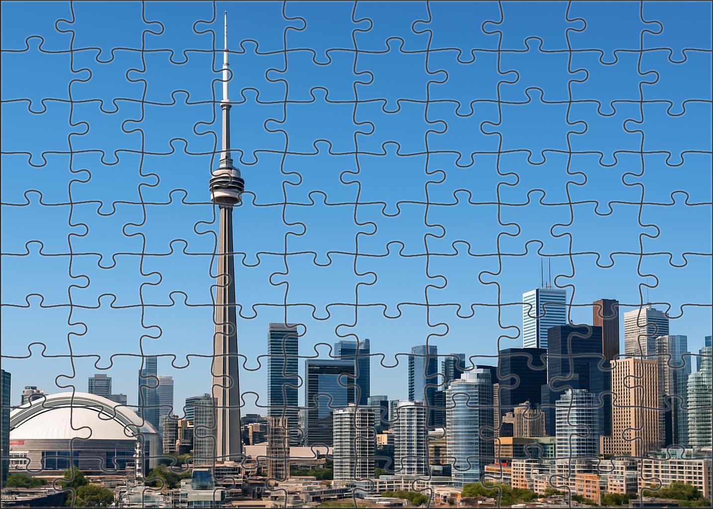 Cn Tower Rising In Toronto Canada Recognized By 6788 Worldwide As A Beacon Of Architectural Innovation And Panoramic Urban Vistas Easy Puzzles