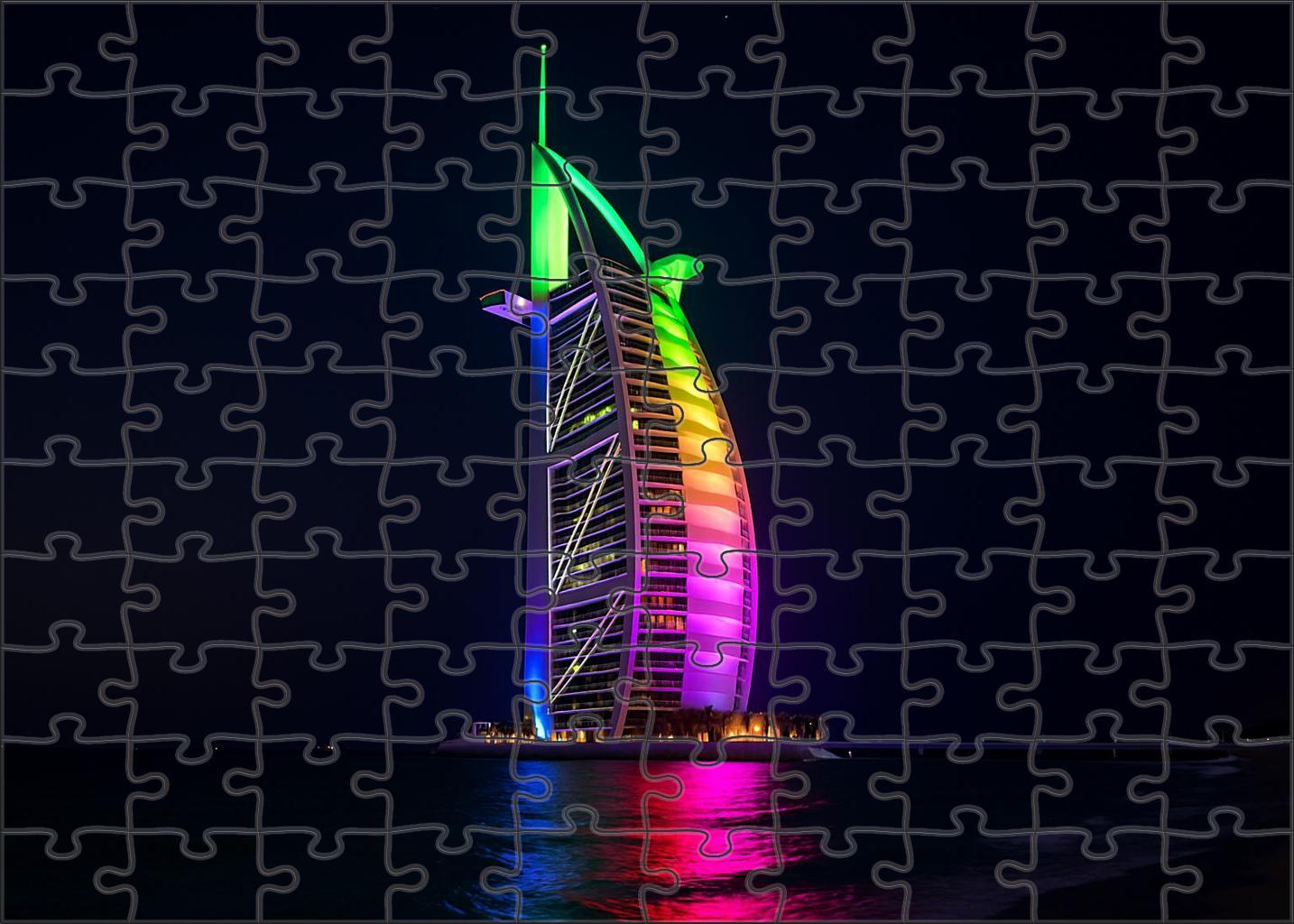 The Burj Al Arab Situated In Dubai United Arab Emirates Recognized By 7260 Globally As A Luxury Hotel And Architectural Icon Shaped Like A Sail 20 Piece Puzzle