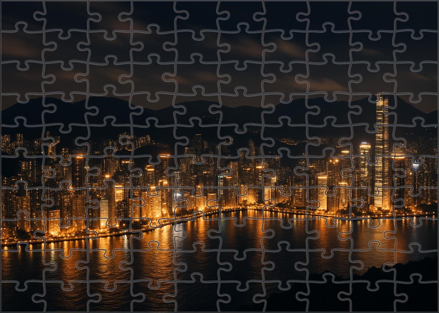 Hong Kong Central Skyline Ranked Asias Top Iconic Profile 100 Piece Puzzle