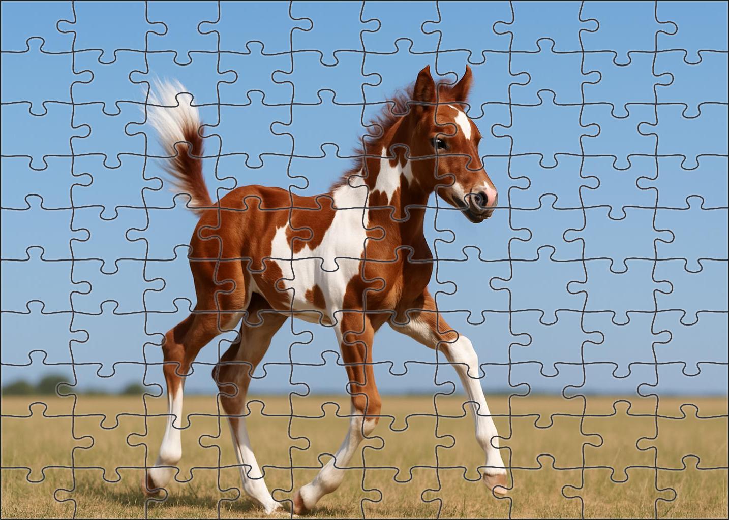 Crimson Ember Paint Vibrant Red Tobiano Colt With Spirited Energy Large Format Puzzle