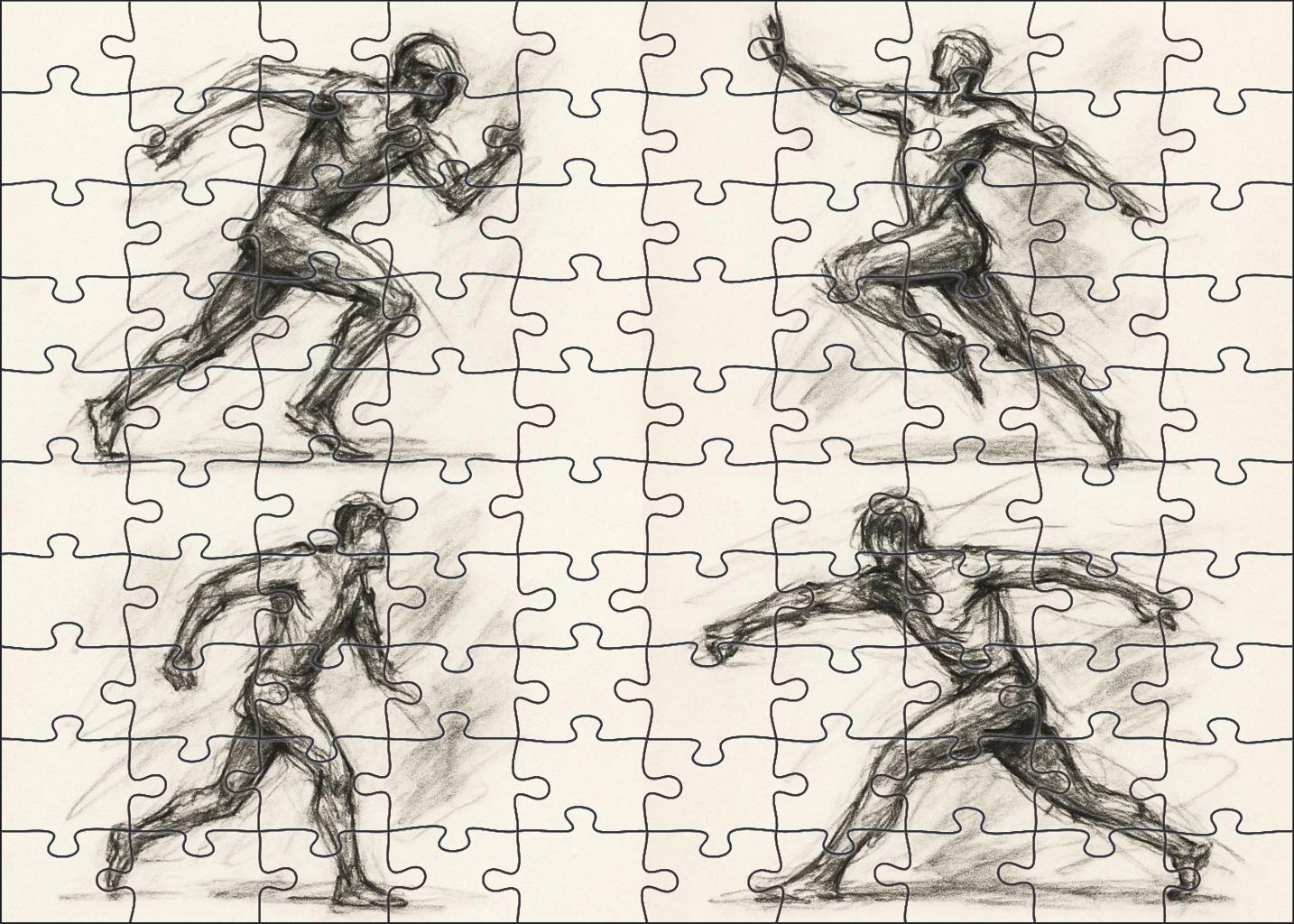Energetic Gesture Drawing Expressive Charcoal Figures In Motion Challenging Puzzles