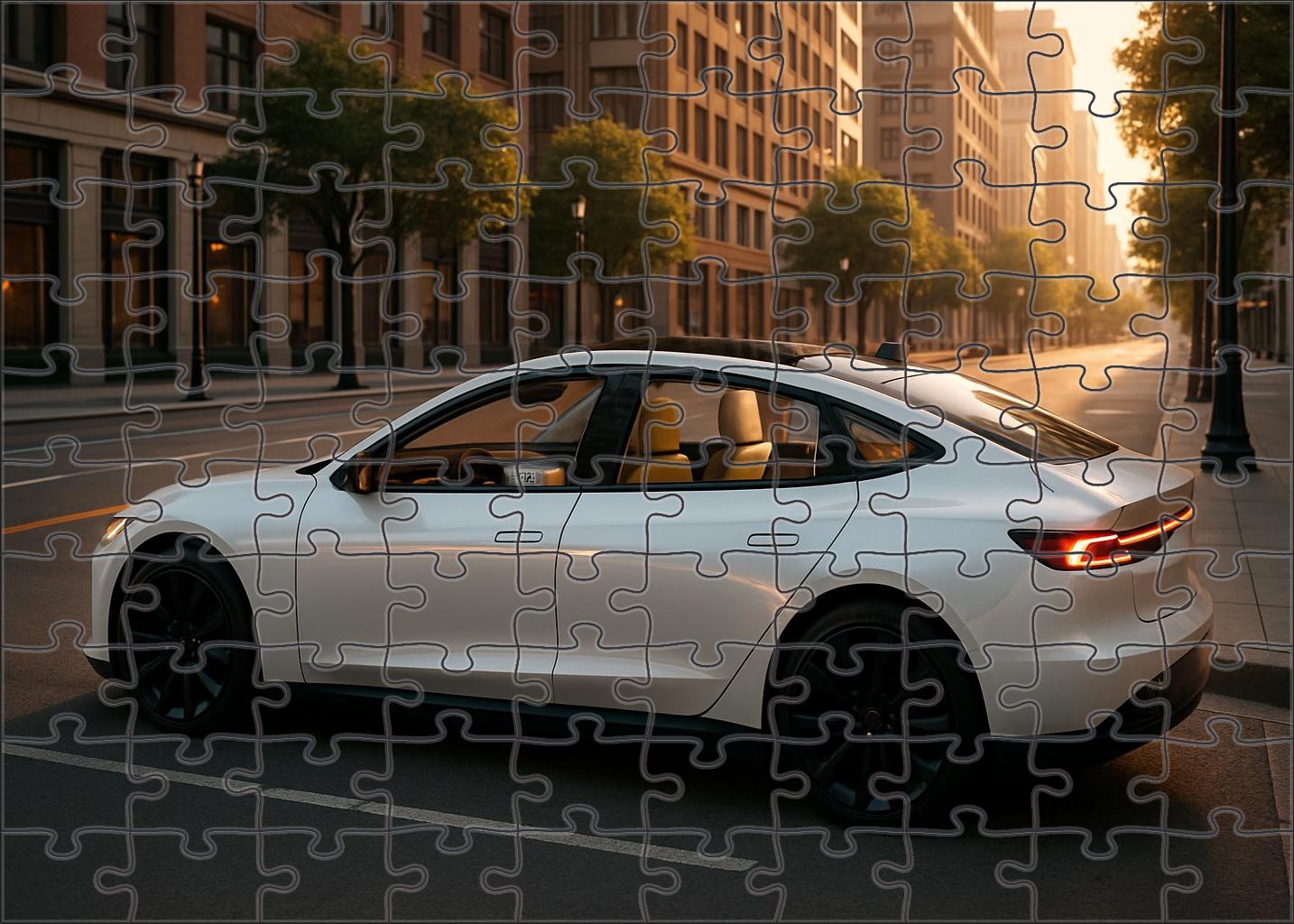 Celestial Mirage Ev Luxury Electric Sedan Puzzle Collection