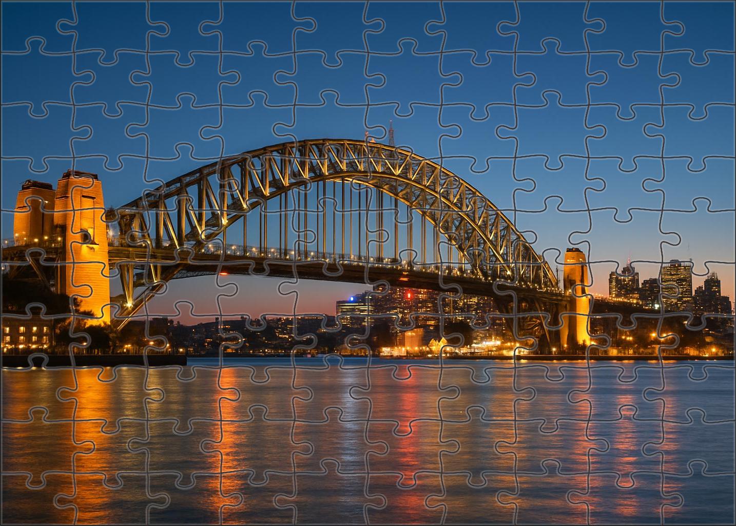 The Sydney Harbour Bridge Arching Over Sydney Australia Recognized By 8312 Worldwide As A Marvel Of Engineering And Urban Connection 20 Piece Puzzle