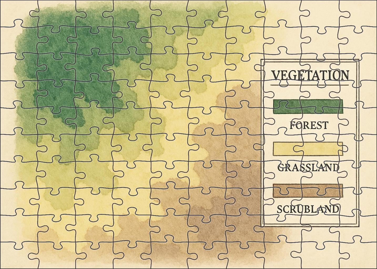 Vegetation Gradient Map 20 Piece Puzzle