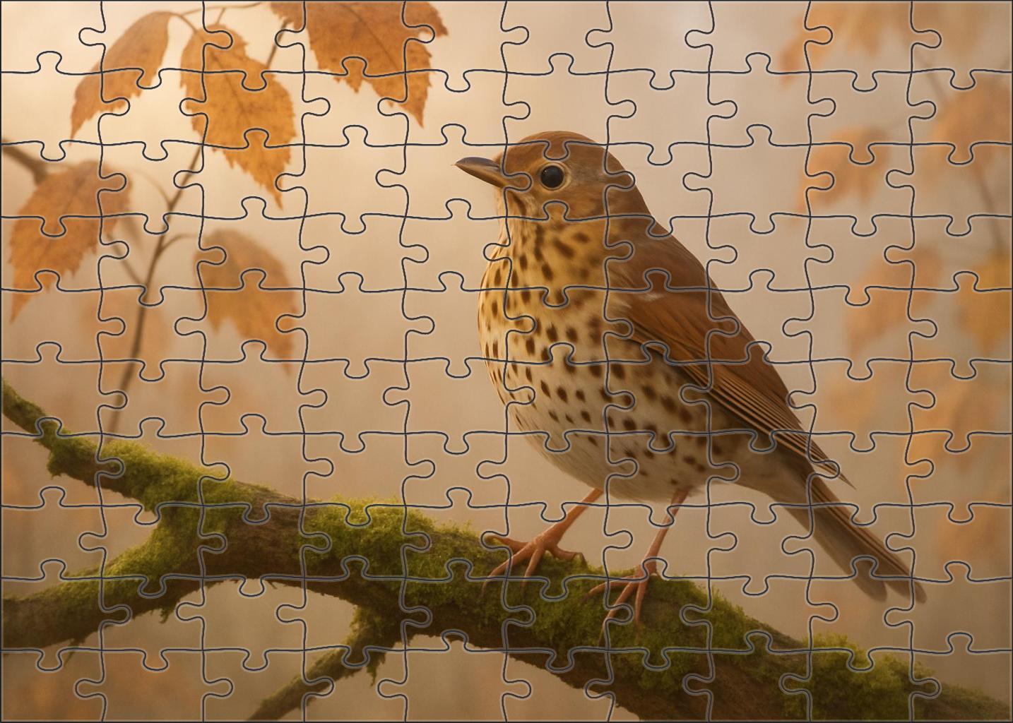 Dusky Thrush The Autumn Forest Songster Unique Puzzle Design